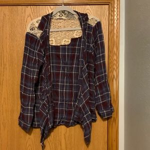 Vanity brand plaid cardigan, size 2x